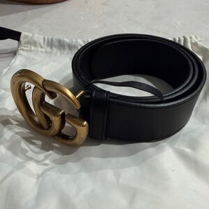 Gucci Black Belt with Gold Buckle